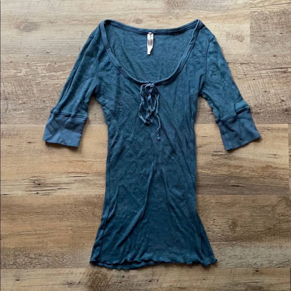 Free People Faded Teal Top